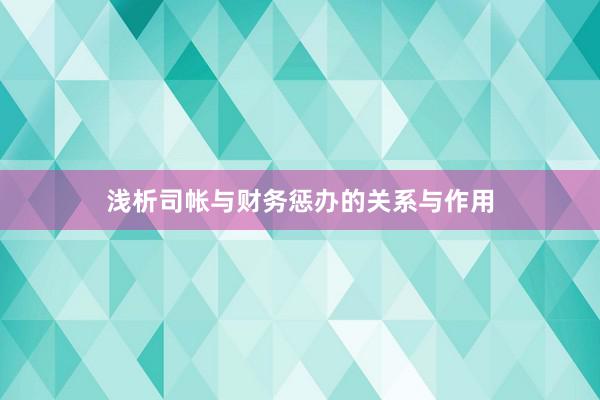 浅析司帐与财务惩办的关系与作用